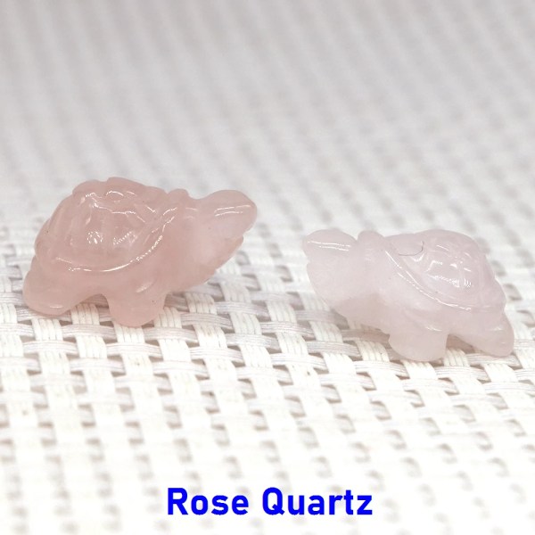 1" Mini sköldpadda Skulptur Naturlig ädelsten snidad Healing Kristall Djur Staty Reiki sten för smycken att göra massor partihandel Rose Quartz 20 PCS