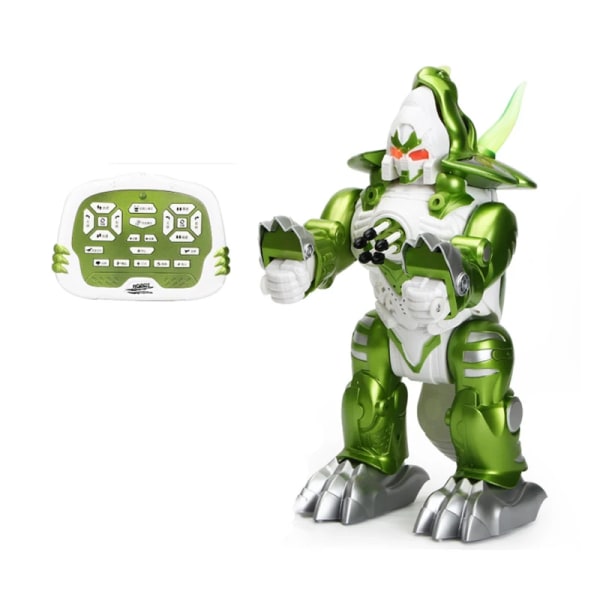 Touch Sensing Deformation Fjärrkontroll Robot Dinosaurie Missil Shoting Glide Promenad Switch Dynamisk musik Dansläge RC-leksak green