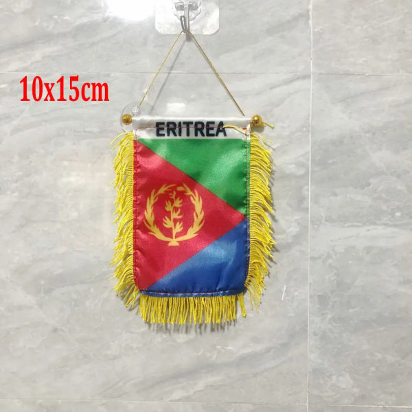 zwjflagshow 8*10cm 10*15cm ERITREA Dubbelsidig Mini Black-out Hängande Flaggor Printed Flagga Heminredningsbanner 10x15cm 20PCS