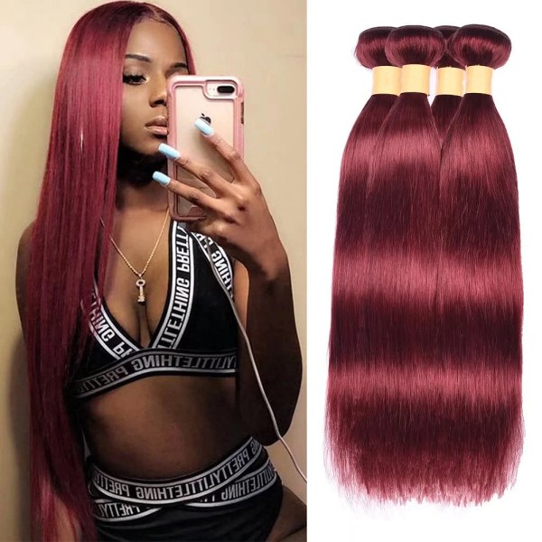 Raka hårbuntar för kvinnor Brazilian Remy Hair Weave #27 Naturlig hårförlängning 12-26 tum Människohårinslag 100g/st 1B 12 inches