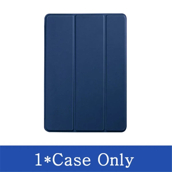 Case för iPad 2 3 4 5 6 7 8 9 9.7 10.2 5:e 6:e 7:e 8:e 9:e generationens Trifold Stand Magnetic Smart Cover + Härdat glas Royal Blue iPad 5th 2017