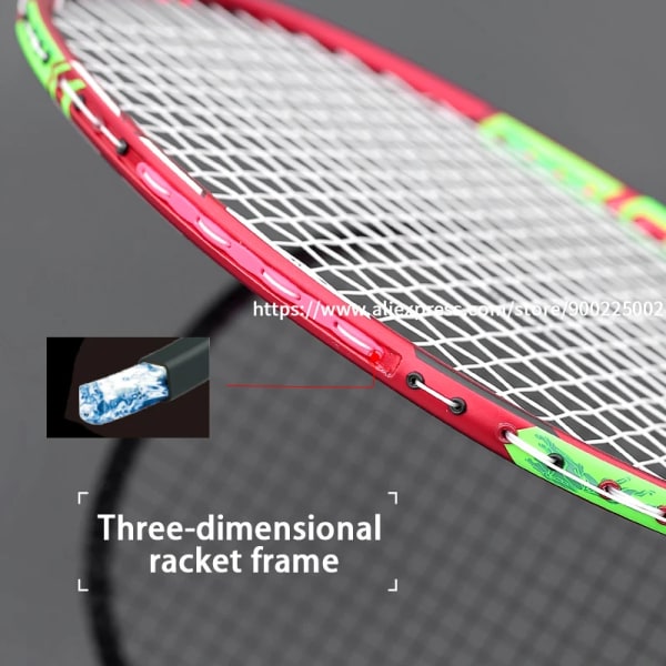 100 % kolfibersträngad badmintonracket Lättaste 10U 54g 22-30LBS G4 professionell racket med påsar Stringracket Sport White Strings