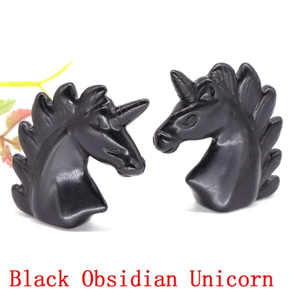 2" Natursten Elefant Katt Hund Sköldpadda Uggla Varg Enhörning Björn Tiger Staty Djurfigur Helande Kristalldekor Hantverk 10 st Black Obsidian-U