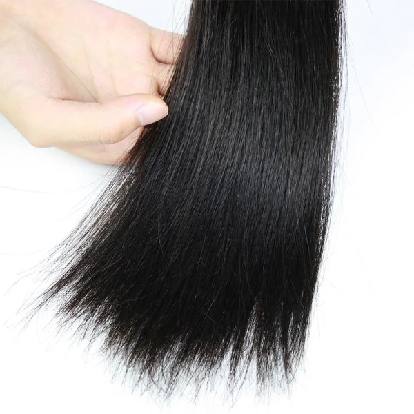 Kvinnor Hårinslag Rakt hårbuntar European Remy Natural Real Human Hair Extension 100g Kan lockigt hårförlängning för kvinnor 1001 16Inches