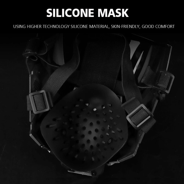 Cyberpunk Commander Mask Tactical Paintball Airsoft Outdoor Ski Anti-dimglasögon Halloween Music Festival Sci-fi Cosplay Mask MA-145-BK