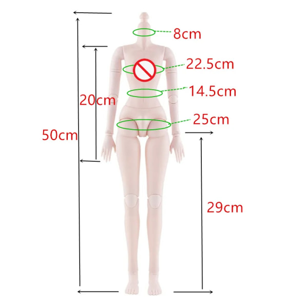 1/3 BJD Tillbehör Rörliga leder 60 cm Dockor Kropp Vit/rosa Hud Kvinna med skor Tillbehör Leksak Pink Body
