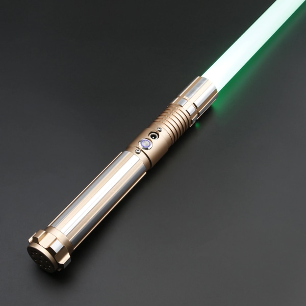 Lightsaber Neo Pixel RGB Smooth Swing Heavy Duellering Metal Hilt Led Strip Blade Blaster Cosplay Jedi Laser Sword Toys E08 GOLD Premium RGB