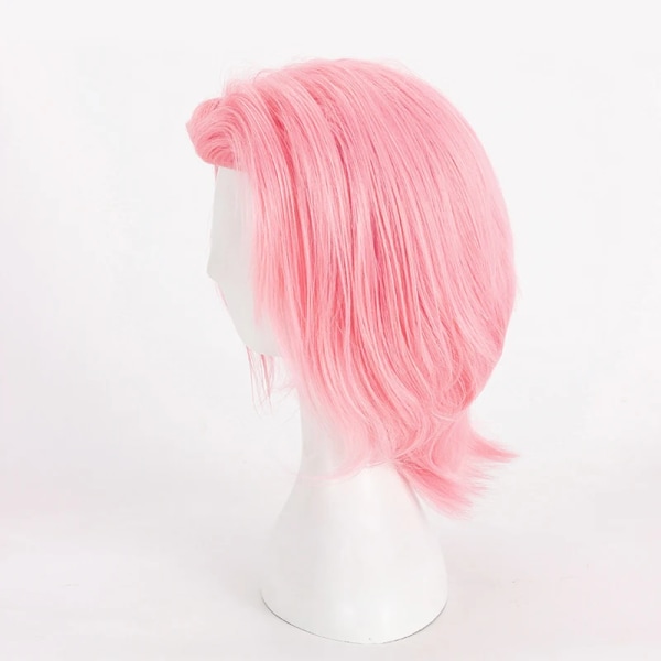 Anime Cosplay Haruno Sakura Cosplay Peruk Young Version Kort rosa hår Peruker + Peruk Cap + Frontlet tatuering + Hårband + Pannband Only Wig One Size