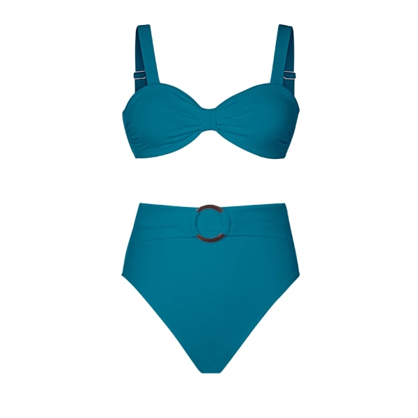 Knuten High Waist Bikini Set Baddräkt För Kvinnor Sexig Ryggkrok Tvådelade Badkläder 2023 Ny Strandbaddräkt ASF0072TQ M