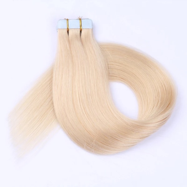 Blond hud Inslag Remy Människohår Rak Tejp In Extension Remy Hair Dubbelsidig Tejp Hår 16" 18" 20" 22" 24" 20st #1 16 Inches