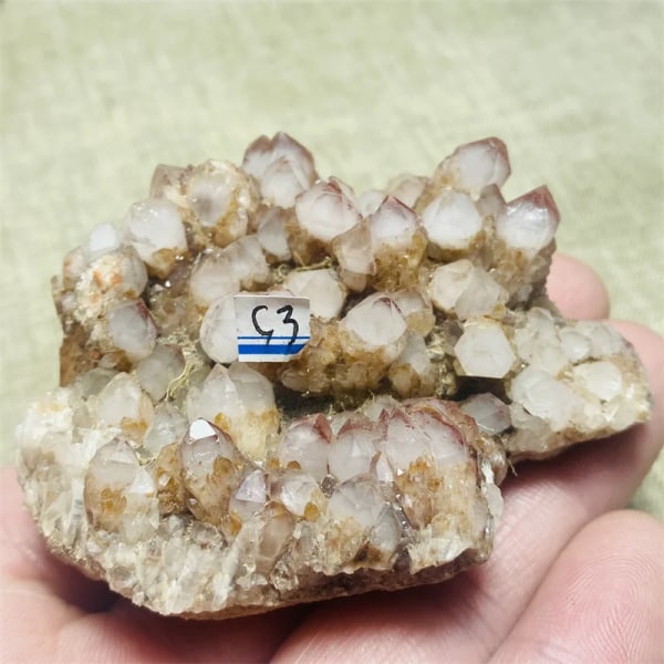 Naturlig Crystal Cluster Mineral Prov Energisten Juldekoration present C3  126g  70mm