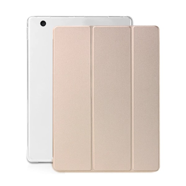 Case för iPad 2 3 4 cover PU Läder Tri-fold case för iPad 2:e 3:e 4:e generationens Smart Cover för iPad2 iPad3 iPad4 case iPad 2th Generation Gold