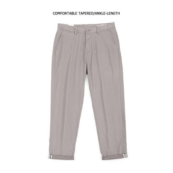 2023 Höst Vinter Nya Casual Byxor Herr Bomull Slim Fit Chinos Modebyxor Man Märke Kläder Plus Size Byxa 482 Khaki Grey CT03 34