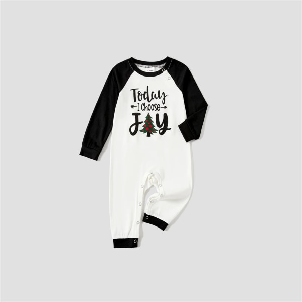 Julfamiljsmatchande bokstäver och print Långärmade pyjamasset (flammsäker) Green Baby 12-18M