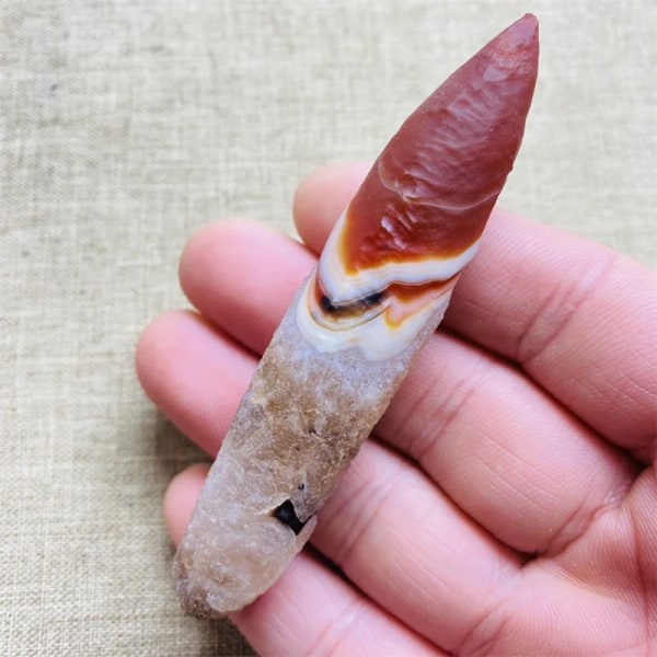 Naturlig Sardonyx Wand Obelisk Point Crystal Healing Holiday Gift 35g  80mm