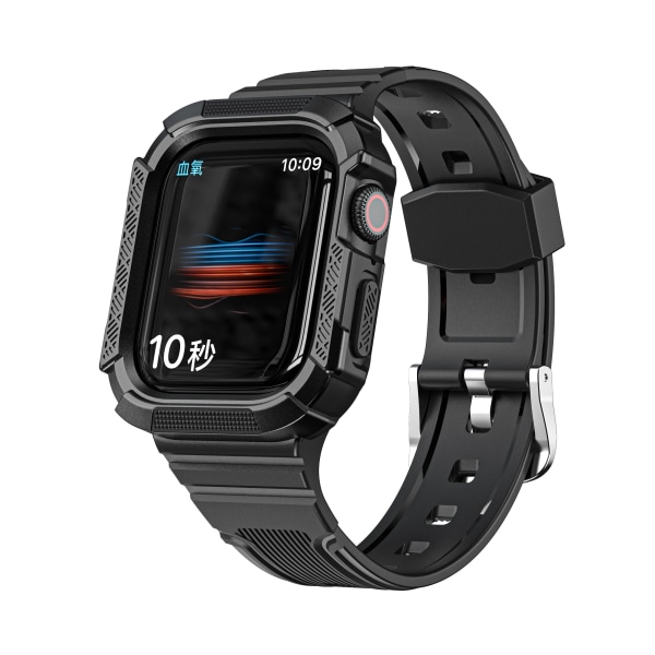 Silikonrem För Apple Watch Ultra 49mm 8 7 45mm 41mm Anti-fall skydd Smart watch För iwatch 6 5 4 SE 44mm 42mm 40mm Black-2 For 38mm 40mm 41mm
