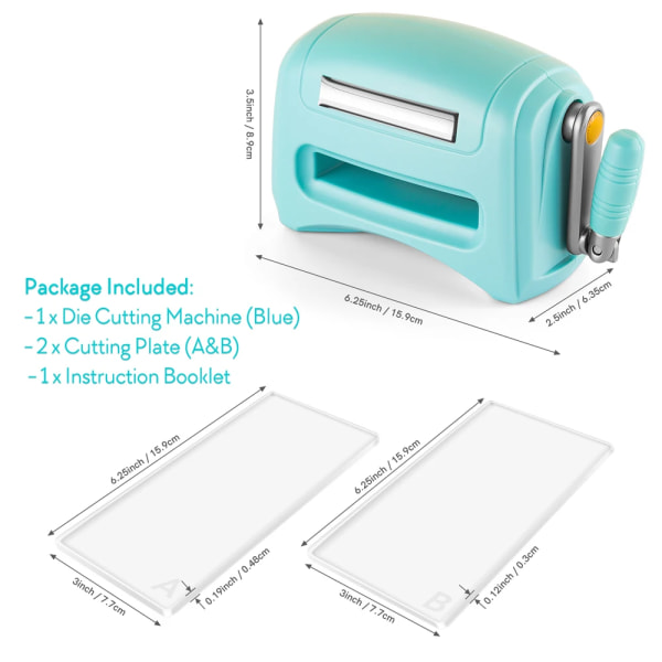 4 färger minipressningsmaskiner för scrapbooking hantverkskort tillverkning av pappersskärare stansmaskin manuellt handverktyg Blue