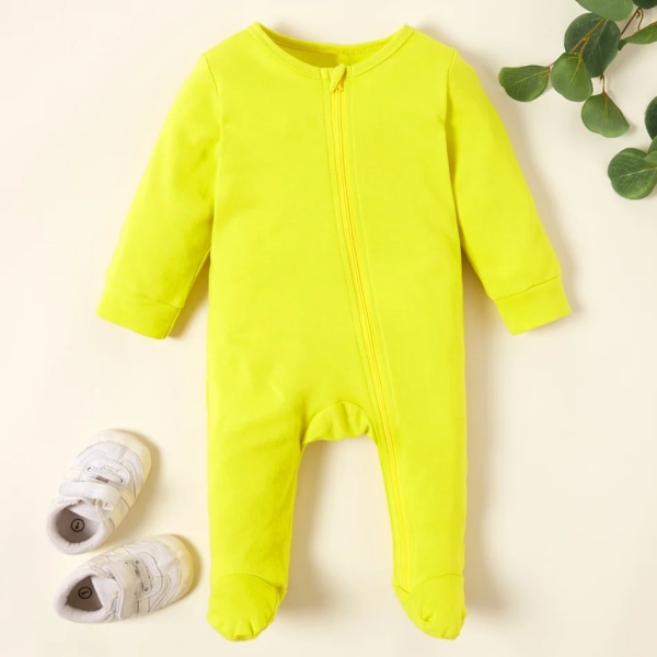 Ny ankomst vår och höst Baby Solid Jumpsuit Sex färger Baby Rompers Baby Ginger 3-6 Months