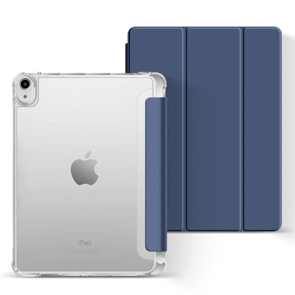 Med pennhållare Case För NY iPad 10,2'' 2021 8:e 7:e 9:e generationen A2197 A2200 A2198 2020 Slim Funda Case Wake Smart Cover iPad air 3 Pro 10.5 Dark blue