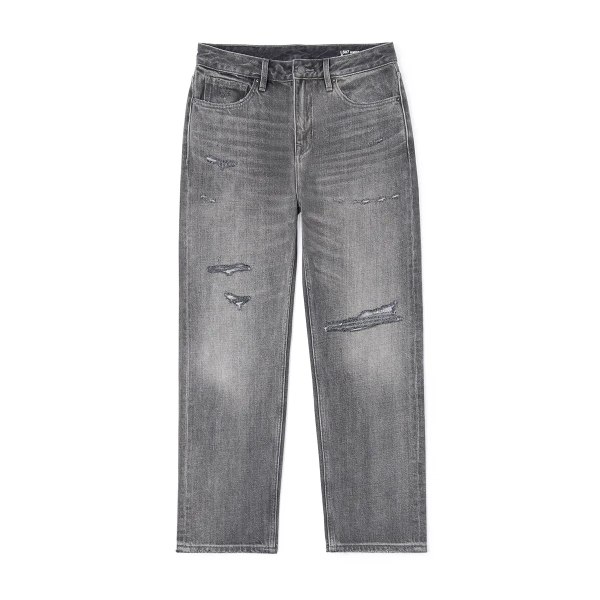 High Standard Series 2023 Höst Vinter Nytt 15,2oz lösa raka jeans Herr Mode slitna jeansbyxor Charcoal Grey 34 REC 83-90KG