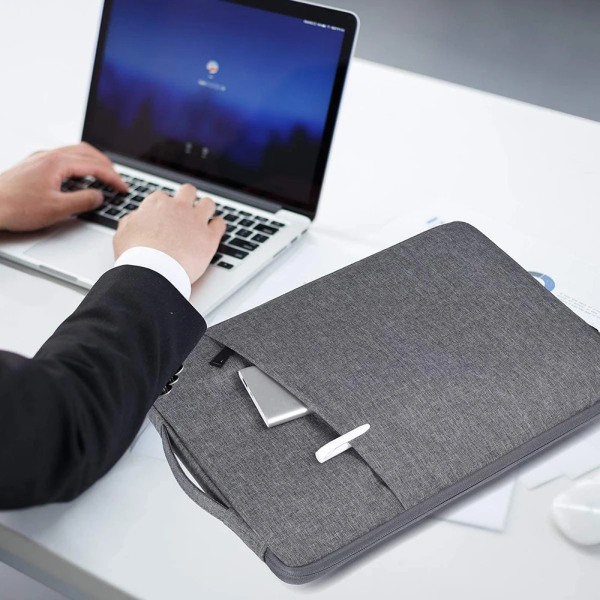 Laptop Sleeve Handväska Case för Macbook Pro Air 13.3 14 15 15.6 15.4 16 tum Vattentätt Notebook Cover för Lenovo ASUS Huawei Bag Black 13.3 inch(34x24x2cm)