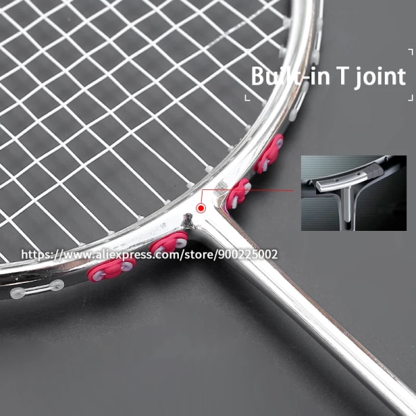 Offensiv typ Kolfiber Badmintonracket Strung Ultralight 4U 82g Professionell 22-32LBS Träningsracket Med Väskor Vuxen Green