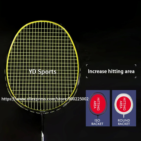 Ultralätt 8U Max spänning 100lbs Badmintonracket i hel kolfiber med strängväskor Professionell G5 18KG racketsport Red