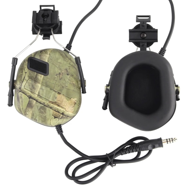 Taktiskt headset med brusreducerande militärhjälmhörlurar med adapter för hjälmskena Snabbhjälm för utomhusfotografering RR
