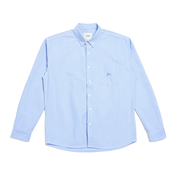 2023 vår nya oversize Oxford skjortor män högkvalitativ bröstbroderi skjortor i plusstorlek Blue 01 L REC 65.5-72.5KG