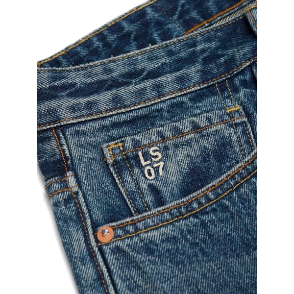 2023 våren nya lösa rakt tvättade vintage jeans män 13 oz jeansbyxor plus storlek märkeskläder SM230078 Wash Vintage Blue 28 REC 50-57.5KG