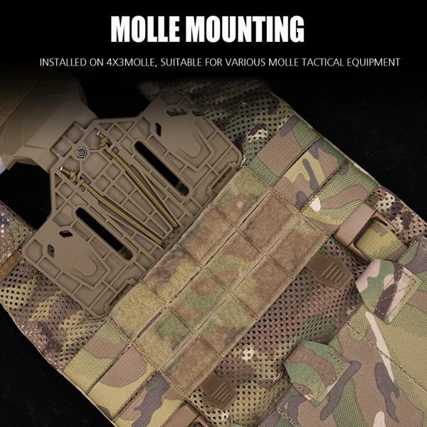 Utomhus Mobiltelefon Förvaringsfodral MOLLE Taktisk Väst Bröst Fast rem Militär Jakt Vandring Iphone Navigationskarta Board MB03 BK Set