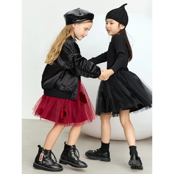 Barn 2023 Vinterkjolar för flickor Nya Fluffigt Mode Basics Casual 3-14 år Tonåring A-Line Mini Svart Kjol Barn 22344019 black 120cm