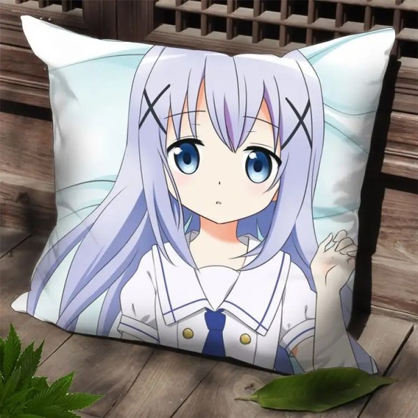 Hobby Express Square case Chino Is the Order a Rabbit Anime Dakimakura SPC83 40 cm x 40 cm Japanese Textile