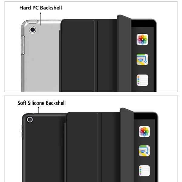 Case för Apple iPad 9.7 10.2 10.9 5:e 6:e 7:e 8:e 9:e 10:e generationen 2018 2019 2020 2021 2022 Magnetic Flip Smart Cover iPad 8th 10.2 2020 Black Soft Shell