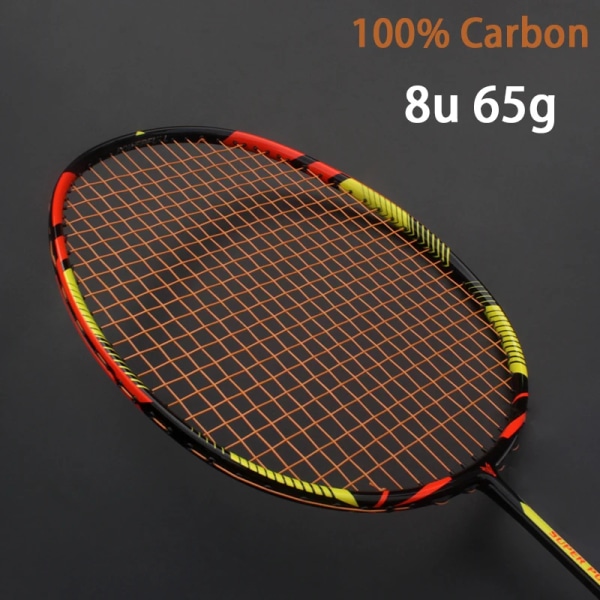 8U 65g Professional Carbon Badmintonracket Strung Bag Multicolor Z Speed ​​Force Ultralätt Rakets Strings Rqueta Padel 22-30LBS Orange