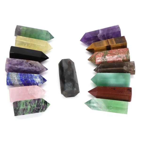 Point Tower Wand Naturstenar Ametist Kristall Polerad Reiki Healing Energi Malm Mineral Feng Shui Hantverk Heminredning Partihandel Amethyst 5pc