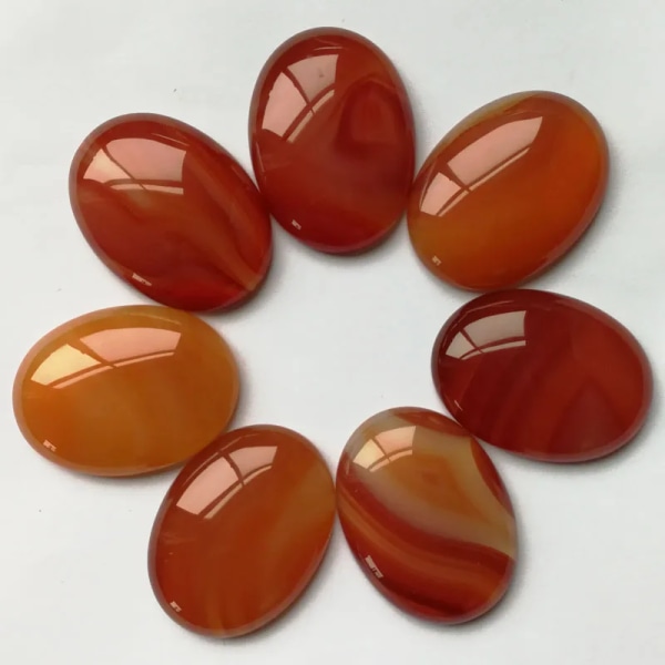 Mode Assorted 30*40mm Naturliga ovala stenpärlor berlocker Mixed CAB CABOCHON för smyckestillverkning 10st/lot red agate