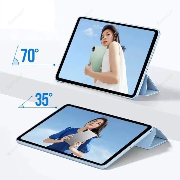 Trifold Tablet Fodral för Xiaomi Redmi Pad SE 11 2023 för Xiaomi Mi Pad 5 /MiPad 5 Pro 11 tum 5G Xiaomi Pad 6/6 Pro Flip Case Xiaomi Pad 6 11inch Light Blue