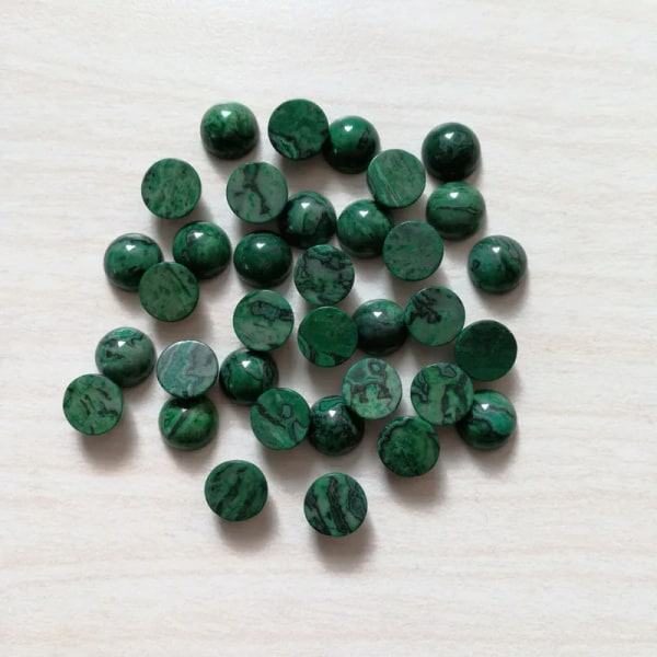 100 STK Bra kvalitet 8MM blandade naturstenspärlor runda cabochon för smycketillverkning Ring Tillbehör grossist gratis frakt green agate