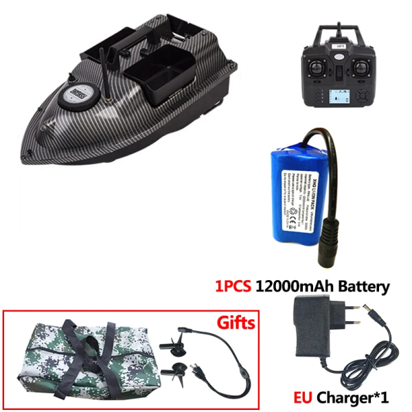 16GPS Fjärrkontroll Smart Return RC Havsfiskebåt Oberoende 3 Hopper Fixed Point Nesting 500M LCD Display RC Bait Båtskepp GPS EU 1Battery