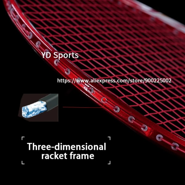 Ultralätta badmintonracketar i helkol med väskor 5u 77g professionell racket 22-30lbs g5 speed sport för vuxna Lila