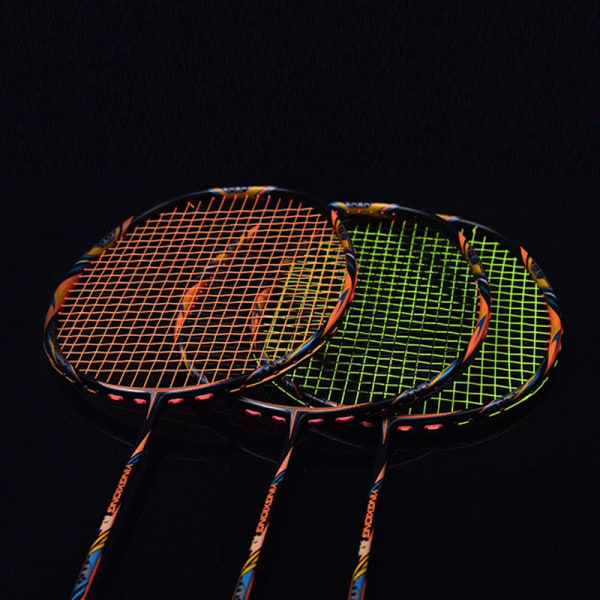 33LBS Full Carbon Fiber Offensiv Badmintonracket Strung Ultralight 4U 80G Professionell Racket G5 Speed ​​Racket Sport Vuxna Orange String