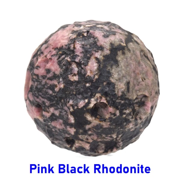 Natursten snidade planeter Staty Healing Kristaller Kvarts Ornament Collection Ball Sfär Handgjorda hantverk Meteor Crater Dekor Black Rhodonite