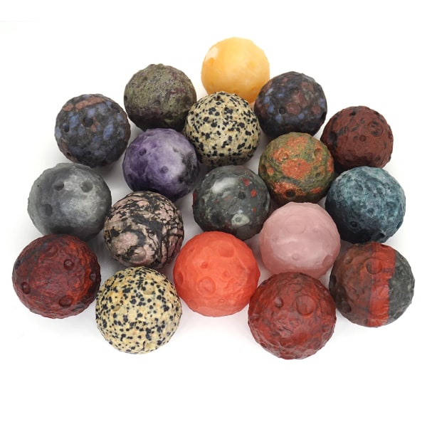 Natursten snidade planeter Staty Healing Kristaller Kvarts Ornament Collection Ball Sfär Handgjorda hantverk Meteor Crater Dekor Dragon Blood Jasper