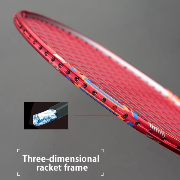 Lättaste 10U G5 100% kolfiber badmintonracketsträng Max spänning 35LBS Professionell för vuxna racketsporter med väskor Red