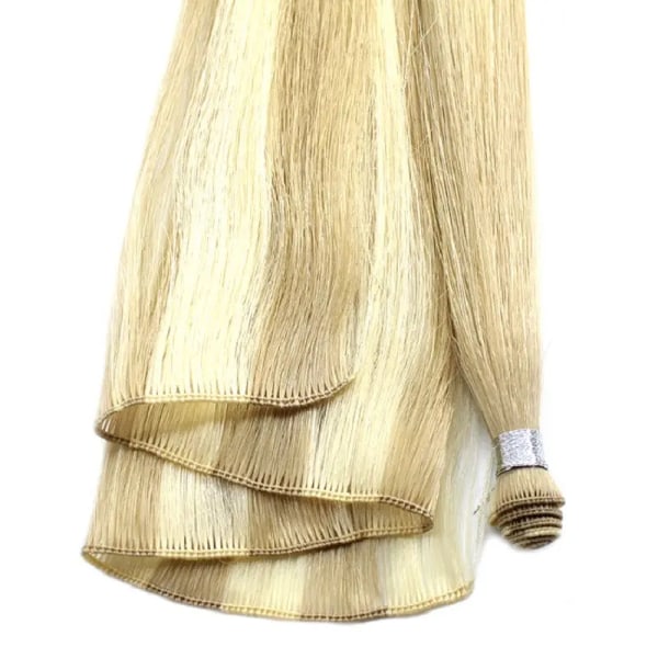 Genius Weft Real Human Hair Extensions Dubbla Drawn Human Hair Bundles 50G raka osynliga hårförlängningar för kvinnor 1B 14inches