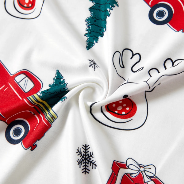Matchande pyjamasset för julkoffertar och print (flambeständigt) Red Baby9-12M