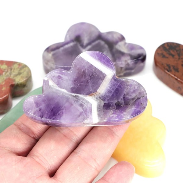 3" Molnstaty Natursten snidade Kristaller Agat Kvarts Healing Reiki Meditation Ädelsten Massage Ornament Heminredning Hantverk India Agate 10 PCS