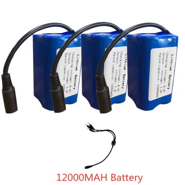 2011-5 H18 C18 Fjärrkontroll Fiskebete Båt Reservdelar 7,4V 6000mAh/12000mAh Batteri/motor/laddare/3-till-1 linatillbehör 2PCS 6000 Add 3To1