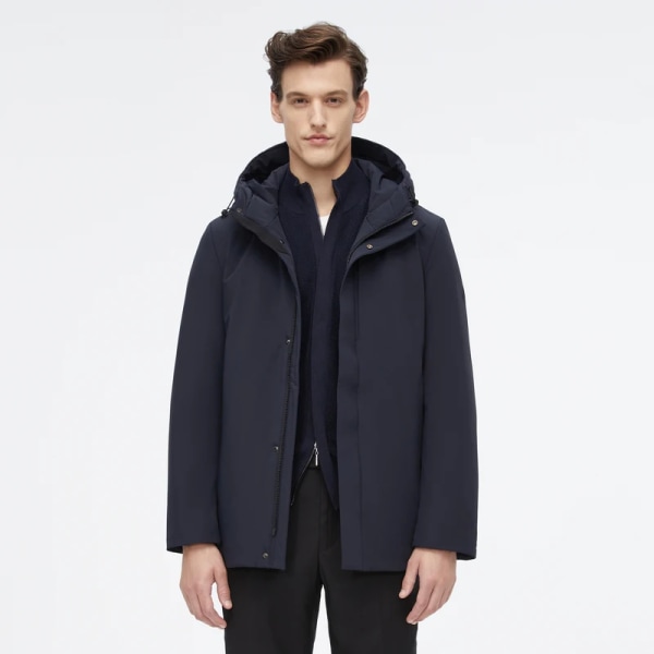 ny vinterdunjacka för män affärsstil smart casual ytterkläder vinter varm kappa med huva 5419 S170